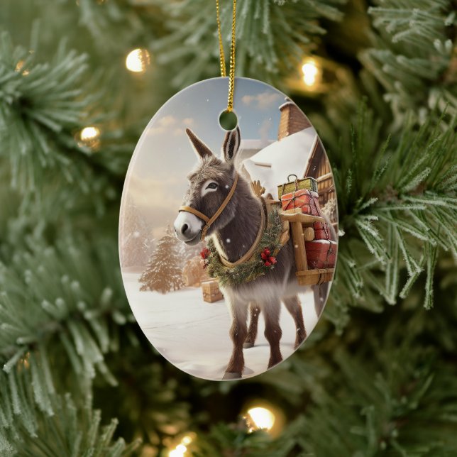 Ornamento de la familia del burro bebé, regalos de (Árbol)