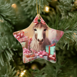 Ornamento de la familia del burro bebé, regalos de