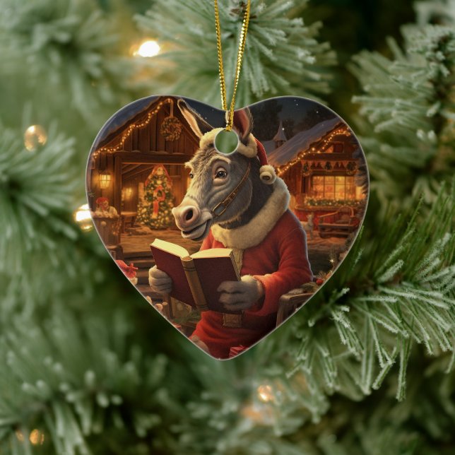 Ornamento de la familia del burro bebé, regalos de (Árbol)