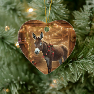 Ornamento de la familia del burro bebé, regalos de