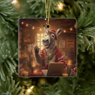 Ornamento de la familia del burro bebé, regalos de
