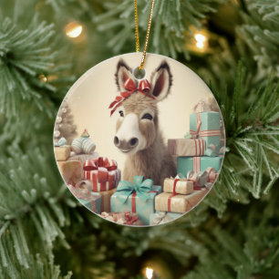 Ornamento de la familia del burro bebé, regalos de