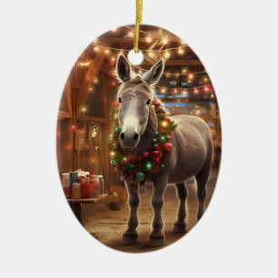 Ornamento de la familia del burro bebé, regalos de