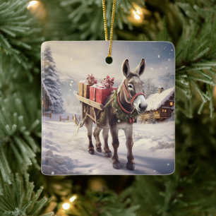 Ornamento de la familia del burro bebé, regalos de