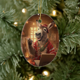 Ornamento de la familia del burro bebé, regalos de