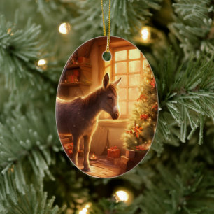 Ornamento de la familia del burro bebé, regalos de