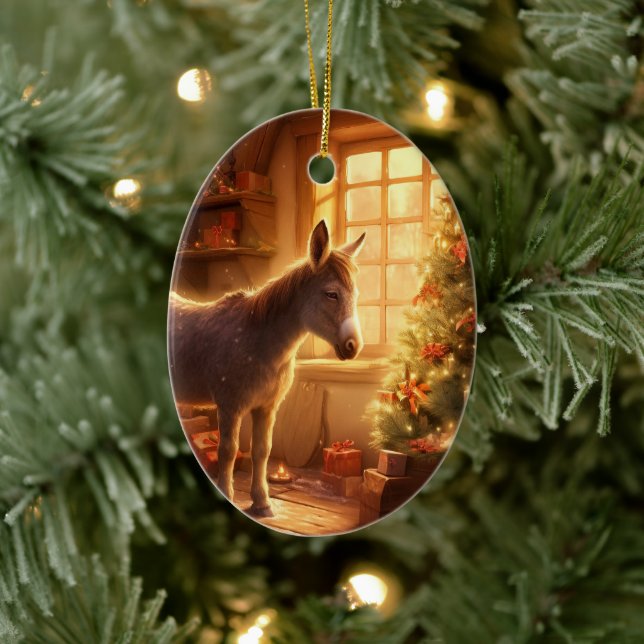 Ornamento de la familia del burro bebé, regalos de (Árbol)