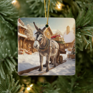 Ornamento de la familia del burro bebé, regalos de