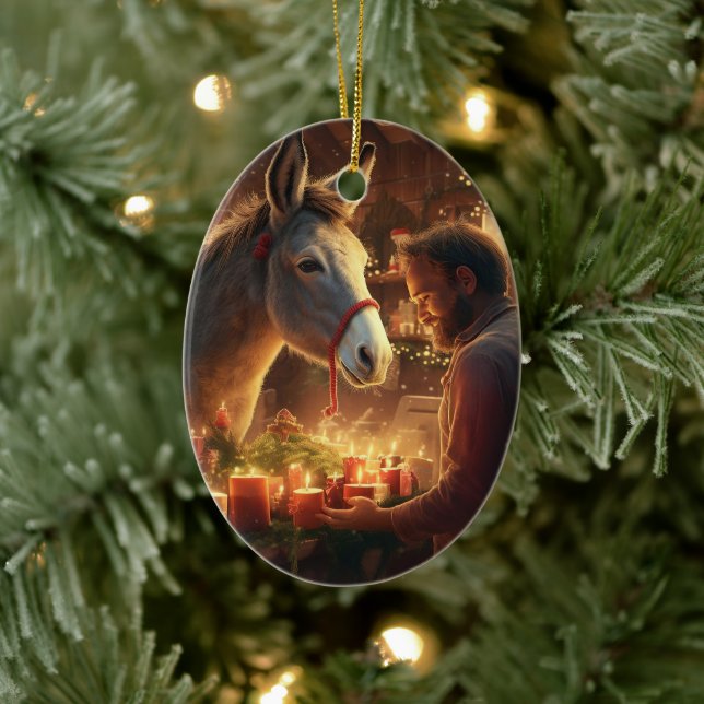 Ornamento de la familia del burro bebé, regalos de (Árbol)