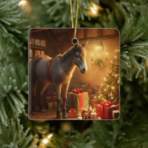 Ornamento de la familia del burro bebé, regalos de
