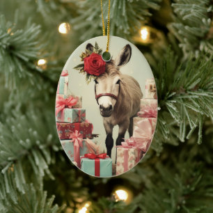Ornamento de la familia del burro bebé, regalos de