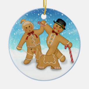 Ornamento de la familia Gingerbread