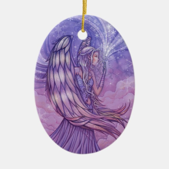 Ornamento de la festividad de Angel por Molly Harr (Frente)