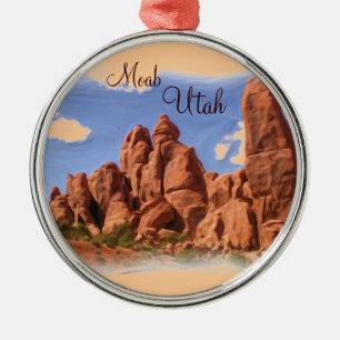 Ornamento de la formación de roca de Moab Utah