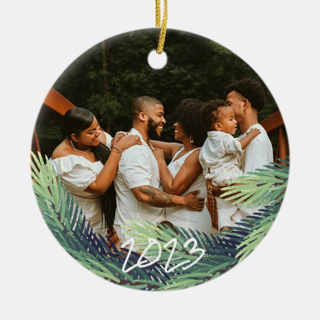 Ornamento de la foto de 2023 o festividad con imág (Frente)
