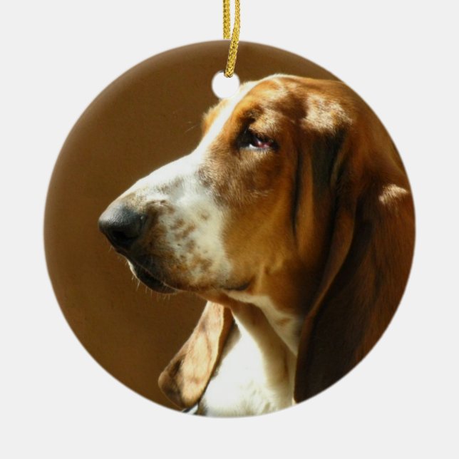 Ornamento de la foto de Basset Hound (Frente)