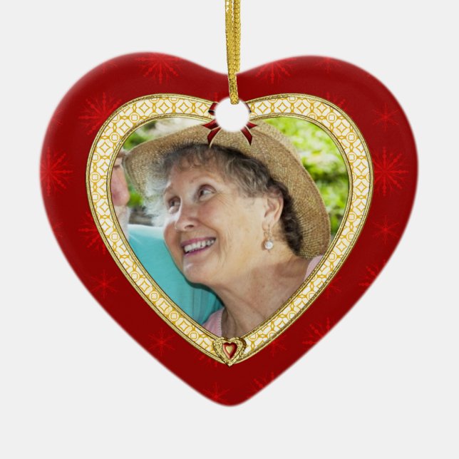 Ornamento de la foto de Doves Memorial Heart Perso (Frente)