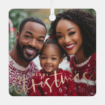 Ornamento de la foto de Merry Christmas Square