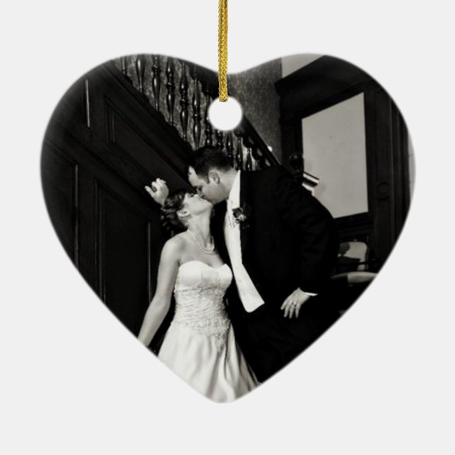 Ornamento de la foto de Newly Weds (Atrás)