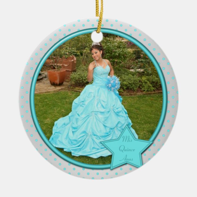 Ornamento de la foto de Quinceanera (Frente)