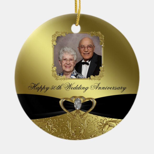 Ornamento de la foto del aniversario de boda de (Frente)