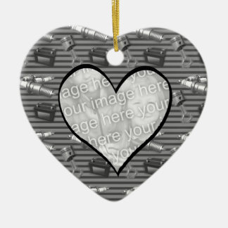 Ornamento de la foto del corazón del navidad del