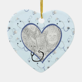 Ornamento de la foto del corazón del navidad del