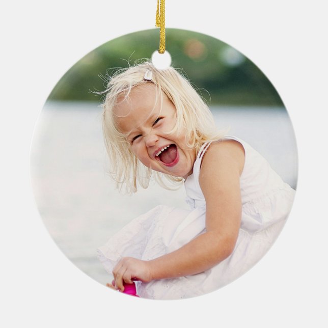 Ornamento de la foto del día de fiesta de (Atrás)