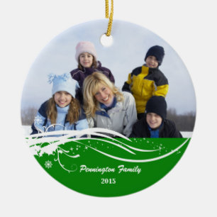 Ornamento de la foto del día de fiesta del navida