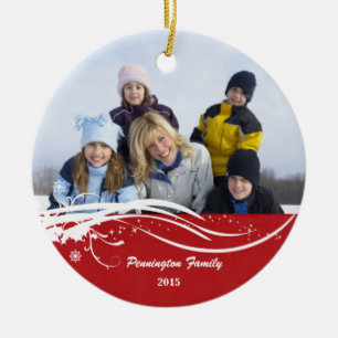 Ornamento de la foto del día de fiesta del navida