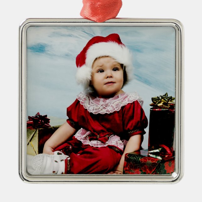 Ornamento de la foto del navidad (Frente)