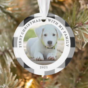 Ornamento de la foto del navidad de la tela