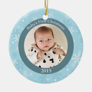 Ornamento de la foto del navidad del bebé de los
