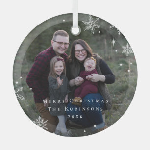 Ornamento de la foto del Personalizado escarcha