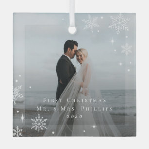 Ornamento de la foto del Personalizado escarcha
