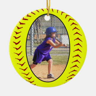 Ornamento de la foto del softball de Fastpitch
