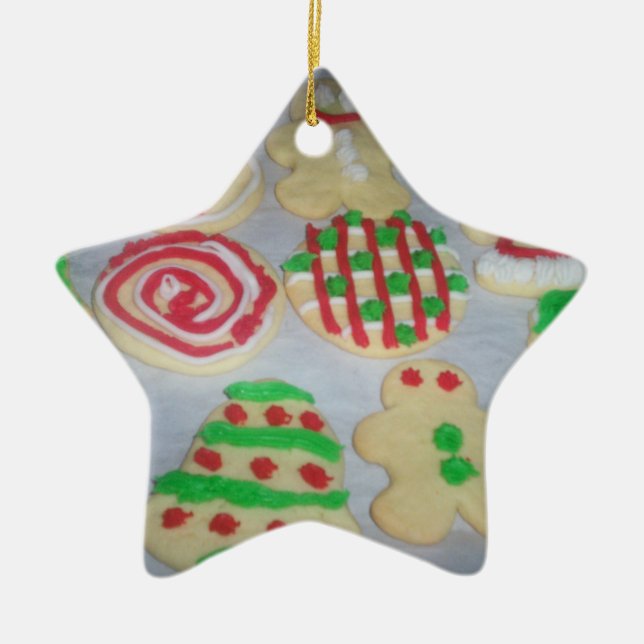 Ornamento de la galleta del navidad de la estrella (Frente)