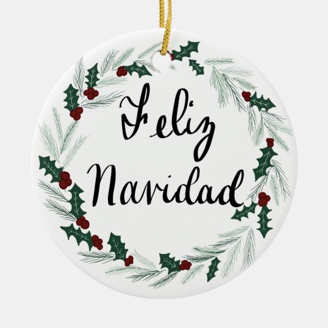 Ornamento de la guirnalda de Feliz Navidad (Frente)