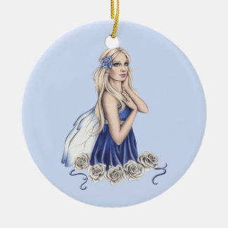 Ornamento de la hada del rosa de invierno