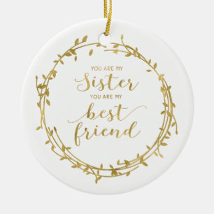 Ornamento de la hermana y del mejor amigo