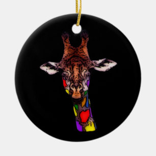 Ornamento de la jirafa del arco iris