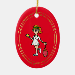 Ornamento de la jugadora de tenis femenino de pelo