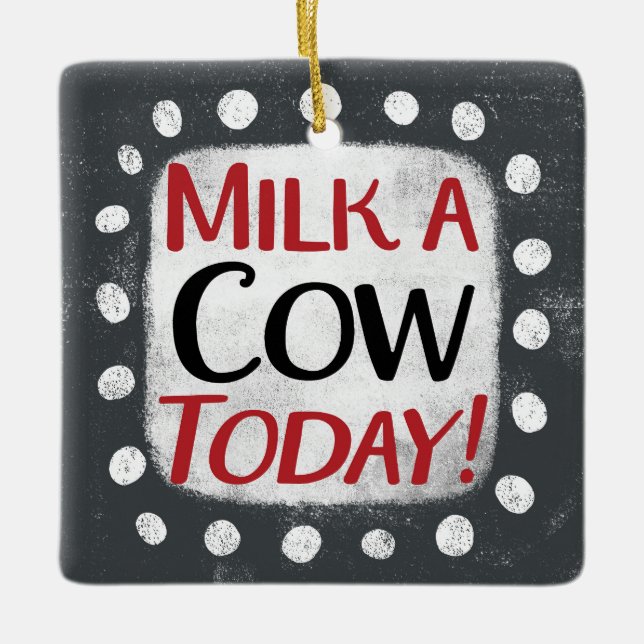 Ornamento De La Leche Una Vaca Hoy (Anverso)