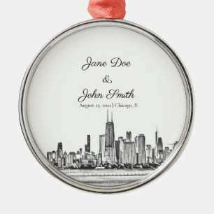 Ornamento de la Línea Skyline de Chicago