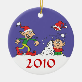 Ornamento de la lucha de Elf Snowball