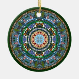 Ornamento de la mandala del estado de Maine