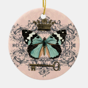 Ornamento de la mariposa y de la corona del