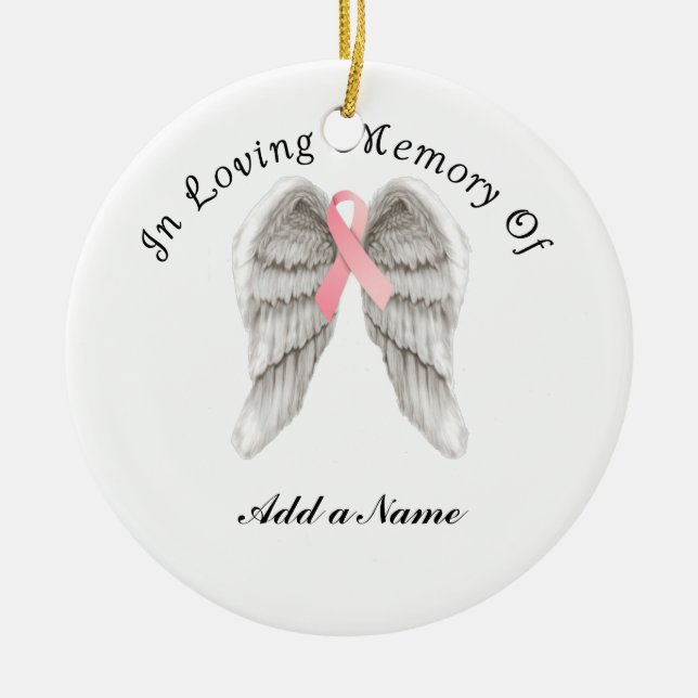 Ornamento de la memoria X-Mas del Angel de Cinta R (Frente)