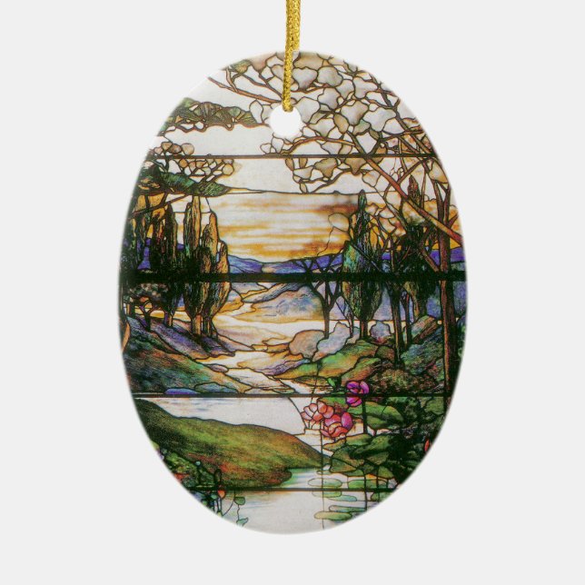 Ornamento de la naturaleza del vitral de Tiffany (Frente)