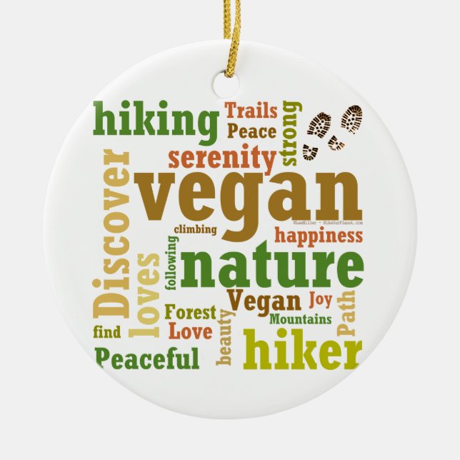 Ornamento de la nube de habla vegan Hiker 2021 (Frente)